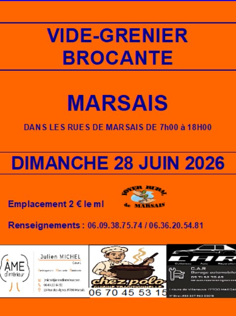 VIDE – GRENIER BROCANTE LE 28 Juin 2026